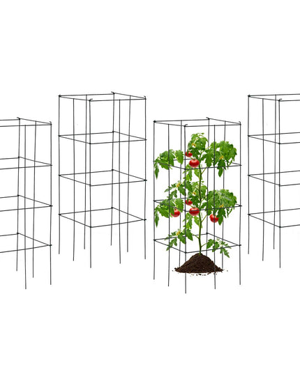 Giantex Pack of 4/8 Plant Cage Support, Tomato Stakes and Cages (16''Lx 16''Wx 39''H)