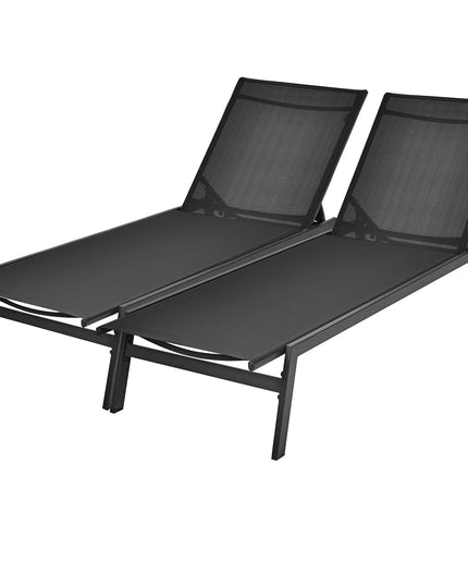 Giantex Chaise Lounge Chair Patio Chaise Lounger with 6-Postion Adjustable Backrest and Breathable Fabric