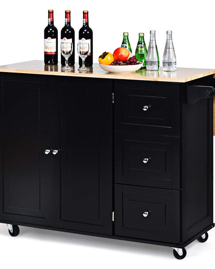 Giantex Kitchen Island Cart with Drop-Leaf Tabletop