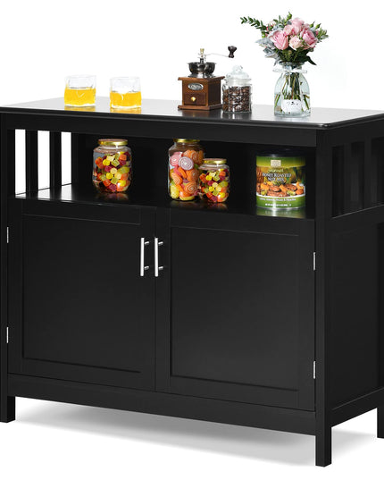 Giantex Kitchen Buffet Sideboard, Wooden Storage Server Cupboard Cabinet