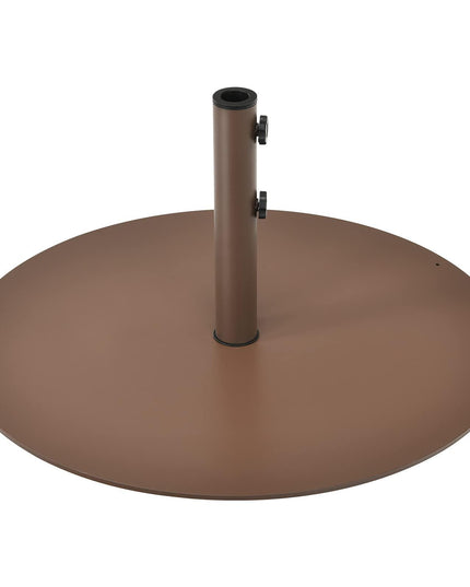 Giantex Patio Umbrella Base, 59 LBS Heavy-Duty Round Umbrella Stand, 29.5 Inch/Brown/Round - Giantexus