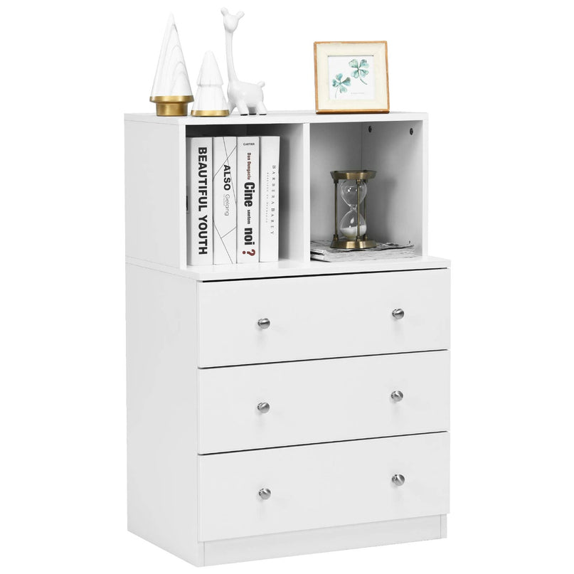 Dresser with 3 Drawers and 2 Cubbies Functional Organizer