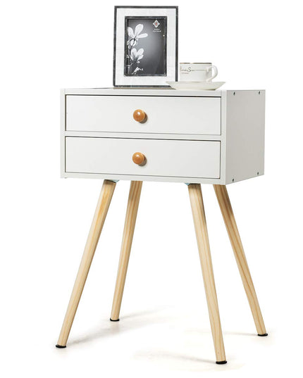 Giantex Nightstand W/2 Drawers for Bedroom