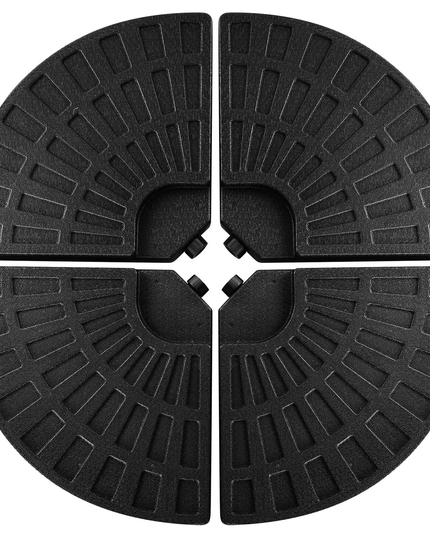 Giantex Patio Offset Umbrella Base Stand w/Sand/Water Filled 4-Pieces Base Plates (Round Base) - Giantexus