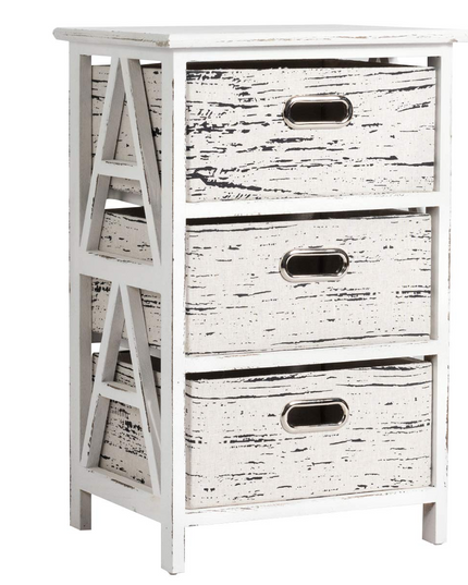 Giantex Storage Drawer Units W/ 3 Fabrics Storage Drawers and Wood Frame (1)