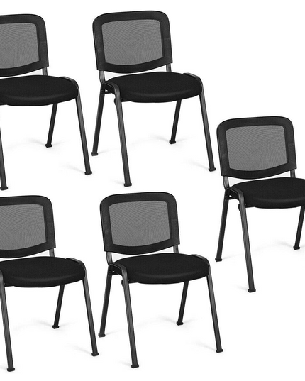 Giantex Set of 5 Conference Chair Elegant Design Stackable Office Waiting Room Guest Reception (32 H)