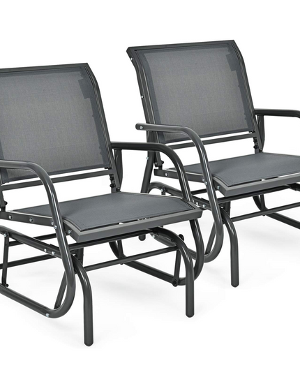 Swing Glider Chair W/Study Metal Frame Comfortable Patio Chair