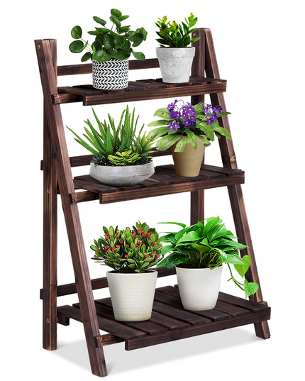 Giantex 3 Tier Folding Wooden Plant Stand