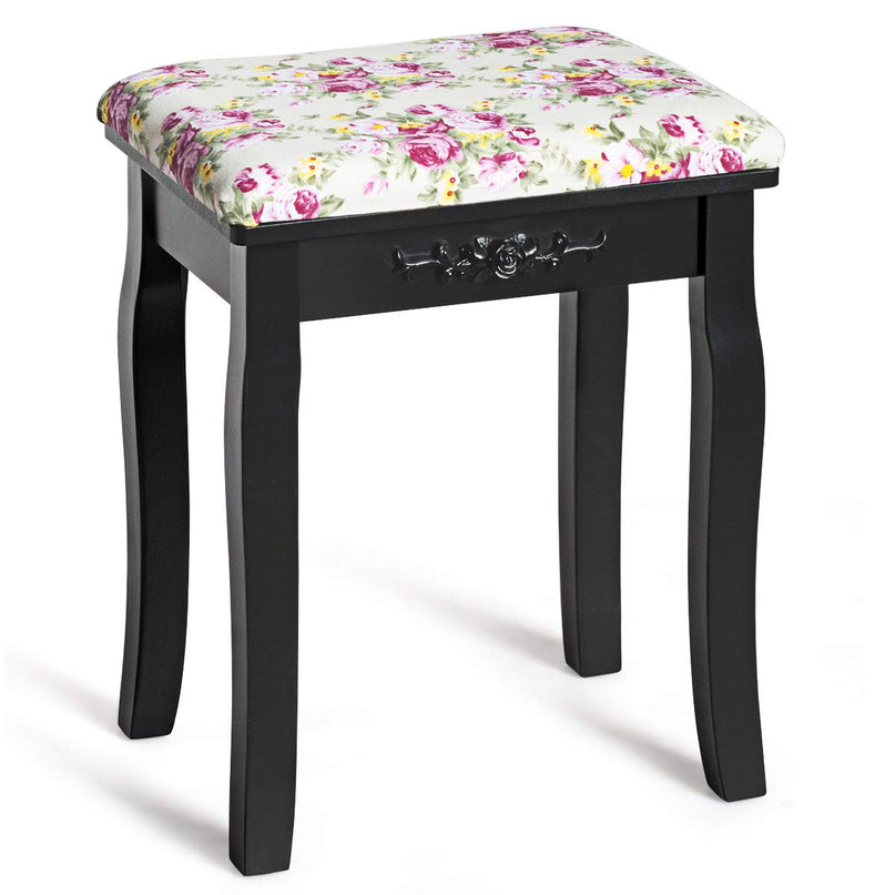 Vanity Stool Wood Dressing Padded Chair