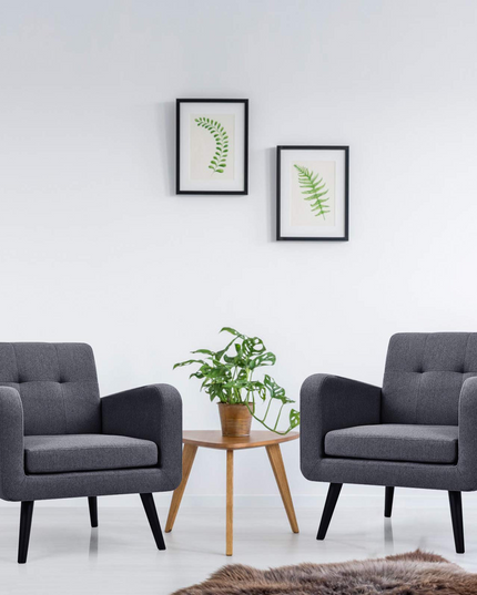 Set of 2 Modern Upholstered Accent Chairs - Giantex