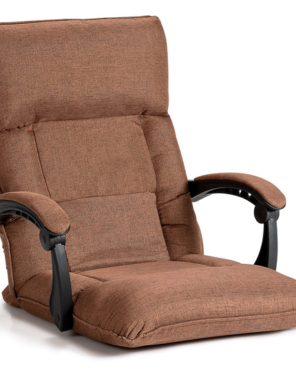 Giantex Adjustable Floor Chair Lazy Sofa Chair 14-Position Adjusting Backrest Headrest Waist Pillow
