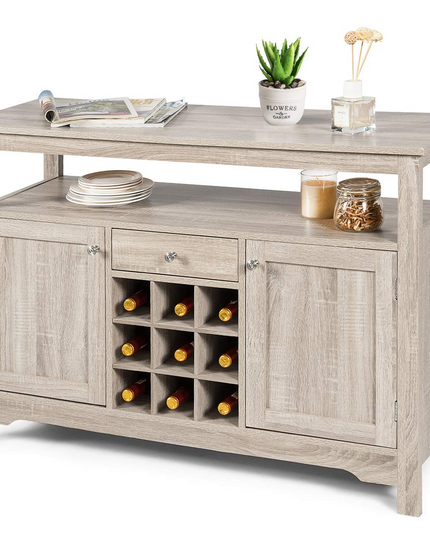 Buffet Server Sideboard, Console Table, Wood Dining Table - Giantex