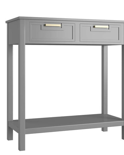 Console Sofa Table with 2 Drawers and Bottom Shelf
