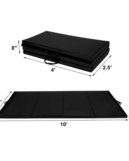 4'x10'x2'' Gymnastics Mat, Anti-Tear Folding Gymnastics Exercise Mats - Giantexus