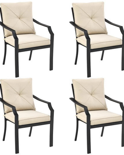 Giantex 4 Pieces Patio Chairs, Outdoor Lawn Chairs with Removable Cushions