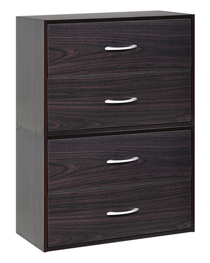 Giantex Dressers Stackable 2 Drawer Horiztonal Organizer W/Handles Dresser Tower, White