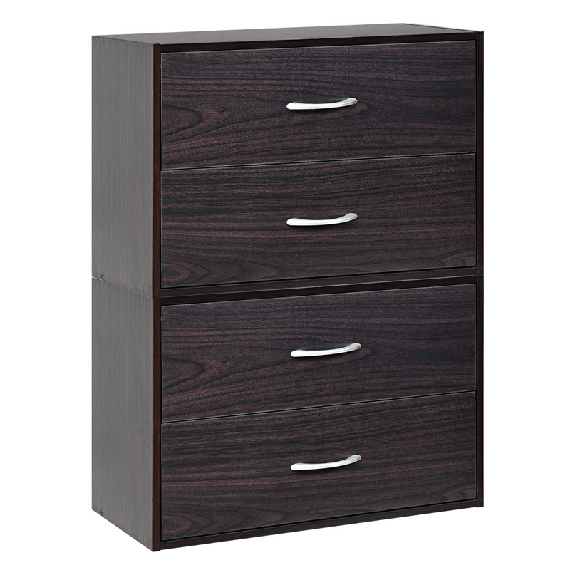 Giantex Dressers Stackable 2 Drawer Horiztonal Organizer W/Handles Dresser Tower, White