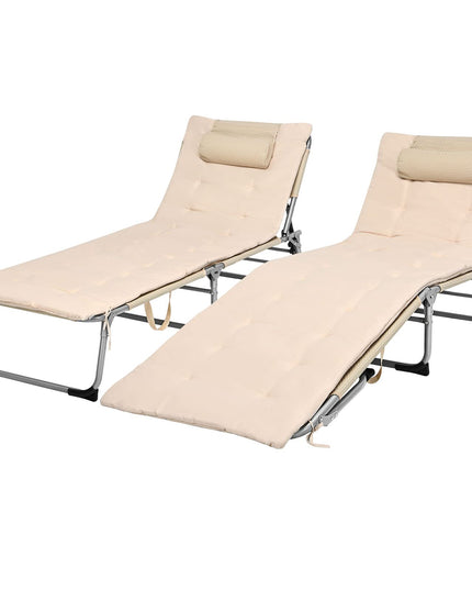 Giantex Lounge Chair Chaise Lounger, Beach Recliner with Mattress