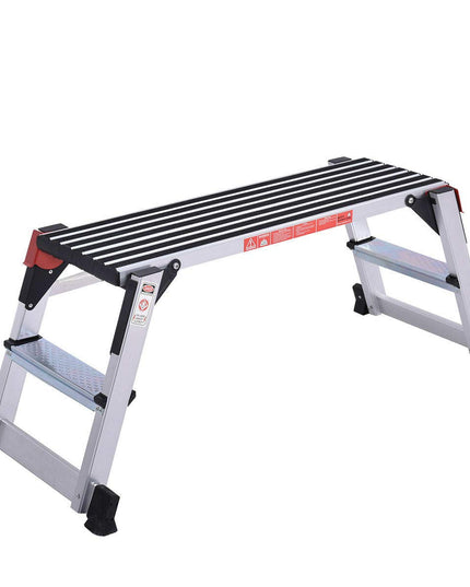 Giantex Aluminum Platform Non-Slip Folding Work Bench Drywall Stool Ladder 330lbs Capacity