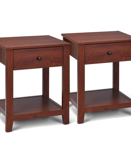 Table d'appoint contemporaine Giantex Espresso (1)