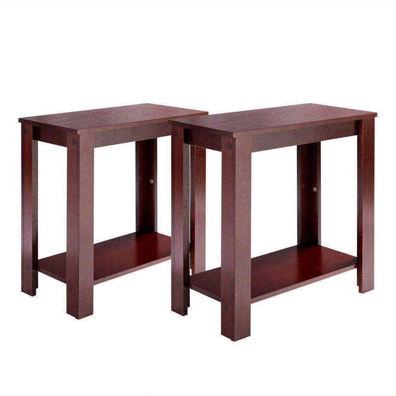 Giantex Chairside Table Nightstand W/Shelf Telephone Table Coffee Bedside Sofa Table