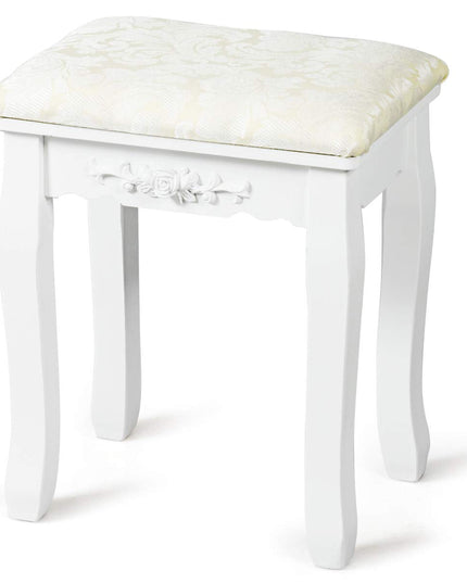 Giantex Vanity Stool Makeup Bench Dressing Stools Retro Wave Foot Floor Pad