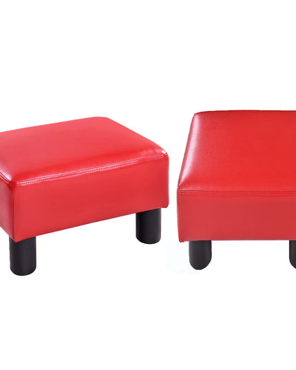 Giantex 16" Small Footstool PU Leather Ottoman Footrest Modern