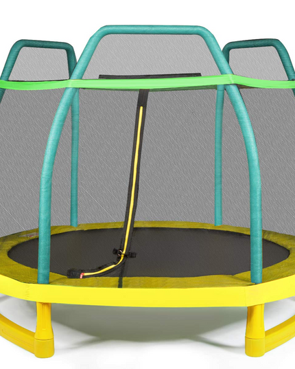 Giantex 7 Ft Kids Trampoline w/Safety Enclosure Net