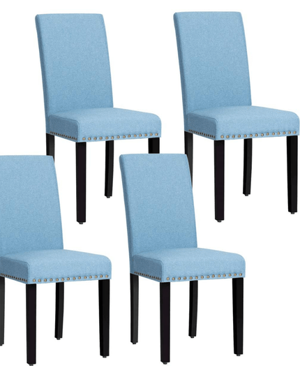 Giantex Upholstered Dining Chairs Set of 2 or 4, Fabric Side Chairs w/Wood Legs - Giantexus