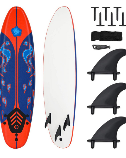 Giantex Surfboard, 6 Ft Stand Up Surfing Board w/ 3 Detachable Fins - Giantexus