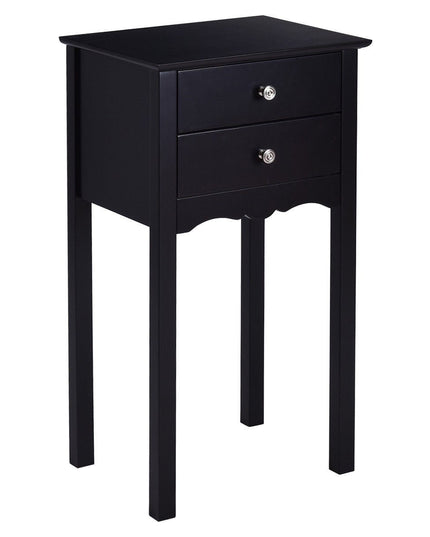 Giantex End Table w/ 2 Drawers Side Table Nightstand Multi-Purpose Accent Table Living Room Bedroom Home Furniture