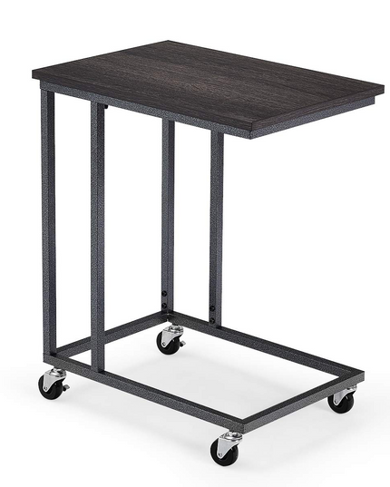 Giantex End Table Accent Sofa Side Table Wooden Rectangle Telephone Table with Rolling Casters