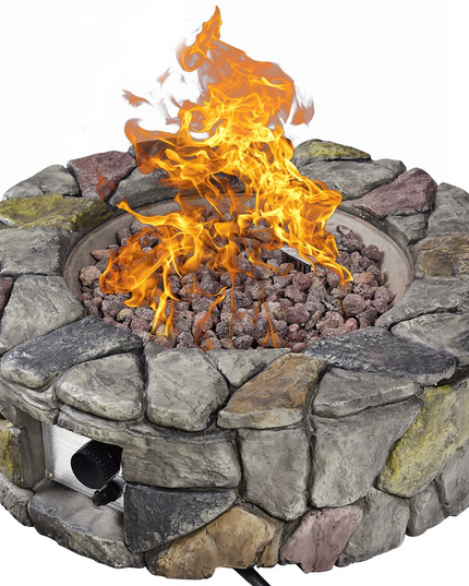 Gas Fire Pit, 28 Inch 40,000 BTU Propane Fire Pit Outdoor