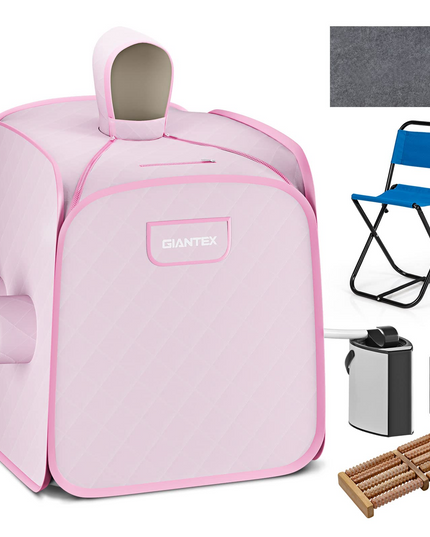 Giantex Portable Folding Sauna, 1 or 2 Person Steam Spa with Remote Control