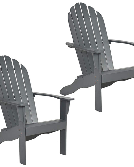 Giantex Adirondack Chair Outdoor Wooden W/Ergonomic Design Acacia Chair for Yard