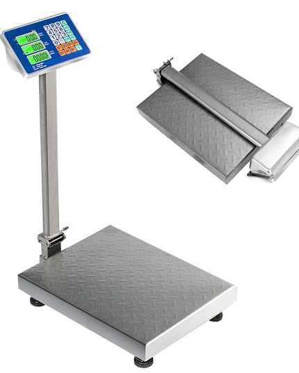 Giantex 660lbs Weight Computing Digital Scale Floor Platform Scale for Weighing Luggage (Silver) - Giantexus