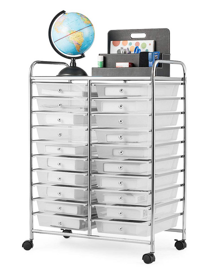 Giantex Storage Drawer Carts, 20-Drawer Organizer, Utility Cart on Wheels