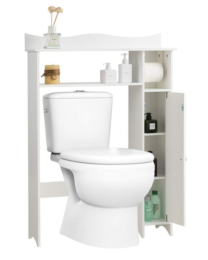 Giantex Over-The-Toilet Storage Rack, Bathroom Freestanding Space Saver with 1-Door Side Storage Cabinet