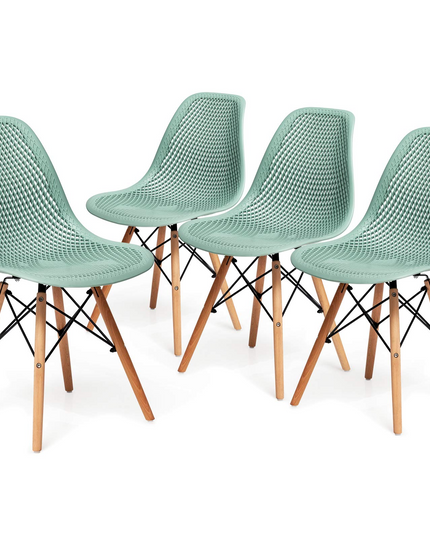 Giantex Set of 2 or 4 Modern Dining Chairs, Shell PP Lounge Side Chairs w/ Mesh Design