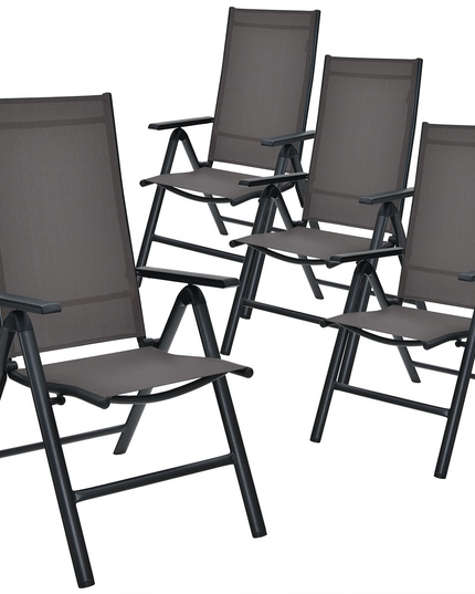Giantex Patio Dining Chairs for Camping Pool Beach Yard No Assembly