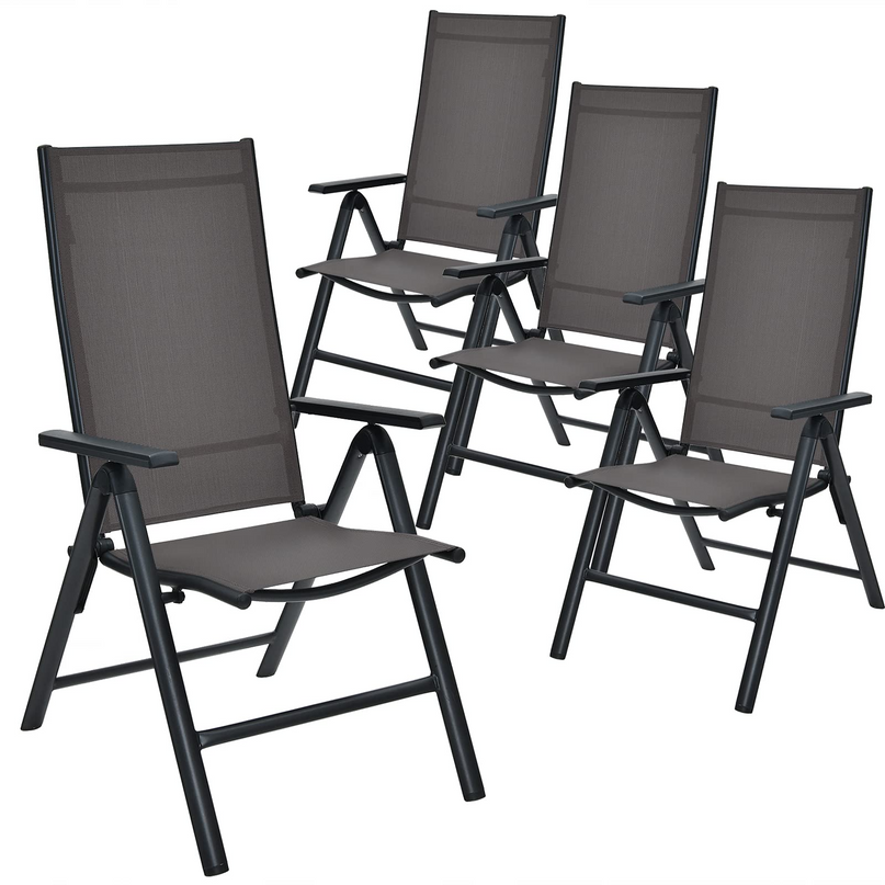 Giantex Patio Dining Chairs for Camping Pool Beach Yard No Assembly
