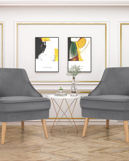 Giantex Mid Century Single Sofa Chair w/Rubber Wood Legs