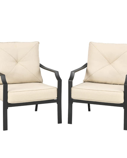Giantex Bistro Dining Chairs Iron-Frame Lawn Chairs for Porch Backyard Garden Balcony