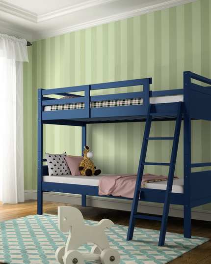 Giantex Twin Over Twin Bunk Bed, Solid Wood Twin Bunk Bed Convertible Into Two Individual Beds