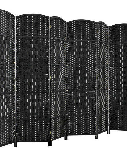 Giantex 6 Panel 6 Ft Tall Room Divider, Freestanding Wood Partition Room Dividers (Black/Brown) - Giantexus