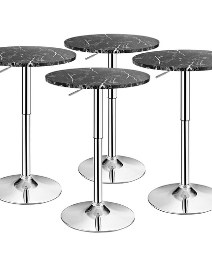 Giantex Round Pub Table Height Adjustable, 360 Degree Swivel Cocktail Pub Table, Office Bar Table