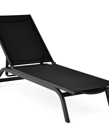 Giantex Lounge Chairs for Outside Patio Chaise Lounges Aluminum Recliner W/Adjustable 6 Backrest Positions and Wheels