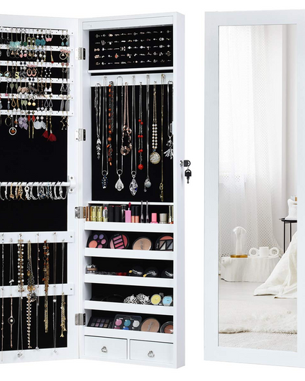 Giantex 15 LEDs Mirror Jewelry Armoire