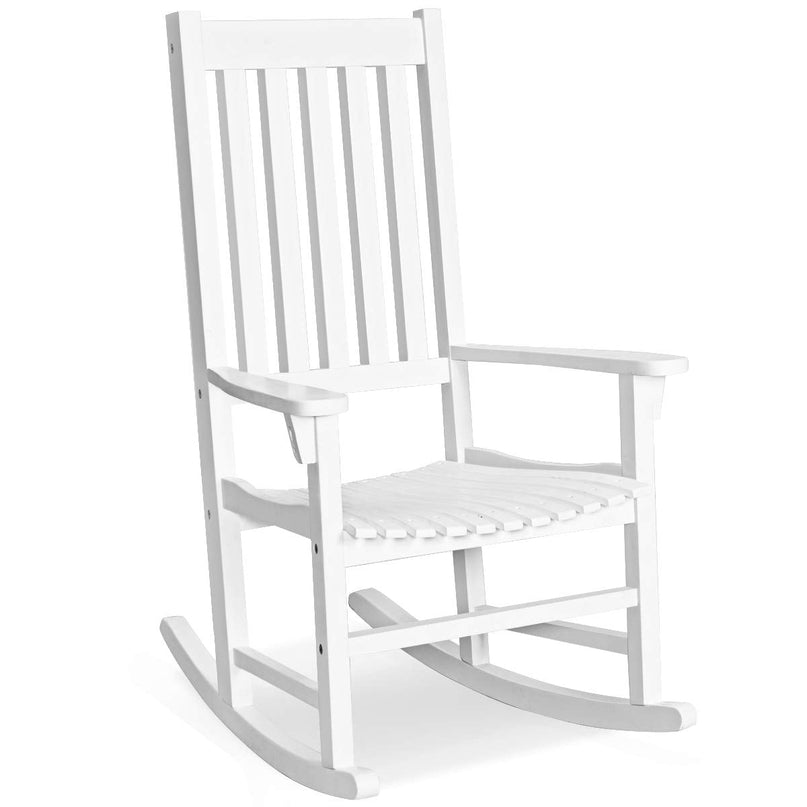 Giantex Rocking Chair Acacia Wood Frame Outdoor& Indoor