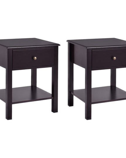 Giantex Nightstand W/Drawer and Shelf, Stable Frame Storage Cabinet